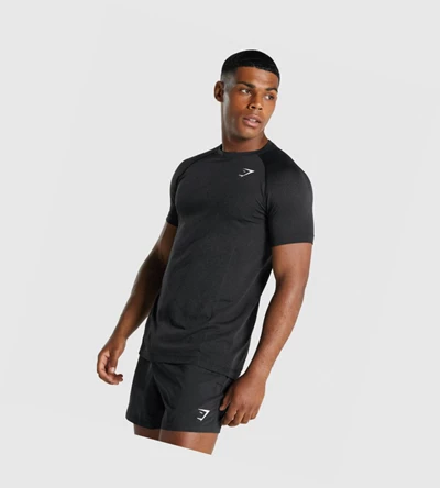 Camiseta Gymshark Vital Light seamless Hombre Negros | KVSGFOJ-04