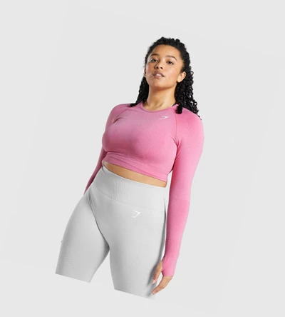 Camiseta Gymshark Vital Seamless 2.0 Crop Top Mujer Rosas | QHCNPMS-80