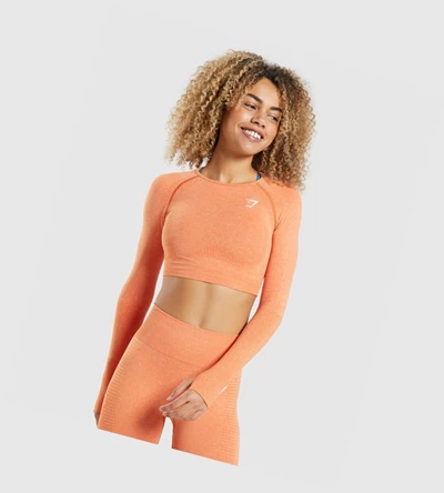 Camiseta Gymshark Vital Seamless 2.0 Crop Top Mujer Albaricoque Naranjas | TIBCHPU-84