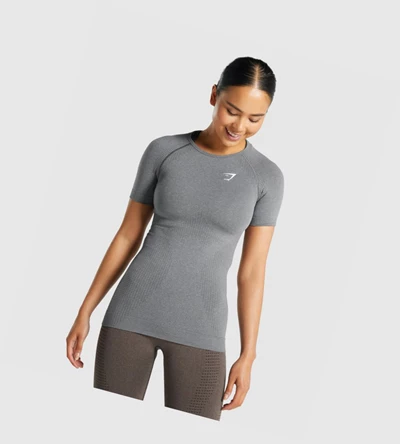 Camiseta Gymshark Vital Seamless 2.0 Mujer Grises | CQVGLSH-39