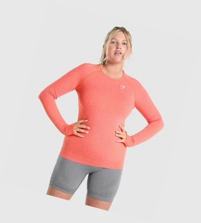 Camiseta Gymshark Vital Seamless 2.0 Top Mujer Naranjas | SKYUEJF-64