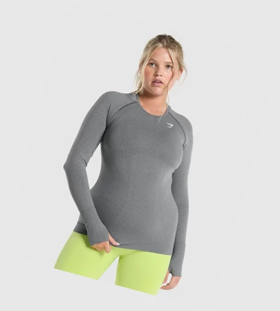 Camiseta Gymshark Vital Seamless 2.0 Top Mujer Grises | TYJAHPC-90