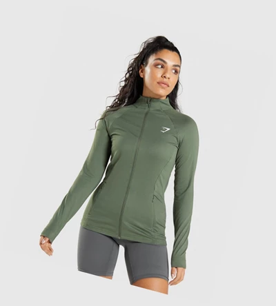 Chaquetas Gymshark Entrenamiento Mujer Verde Oliva | ZCTYJSW-30