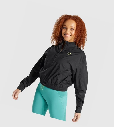 Chaquetas Gymshark Pulse Woven Mujer Negros | CTXBIRA-48