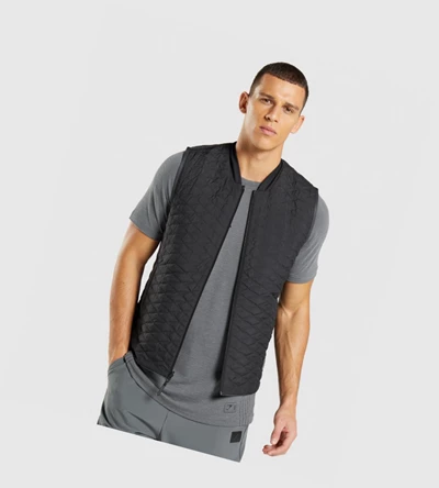 Chaquetas Gymshark Retake Reversible Vest Hombre Grises Negros | UWOHIDA-79