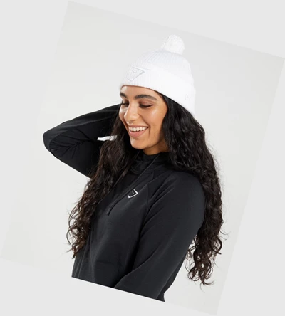 Headwear Gymshark New Era Mini Pom Hombre Blancos | GNZHDIF-31