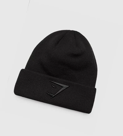 Headwear Gymshark New Era Sharkhead Cuff Knit Hombre Negros | IFRLODQ-23