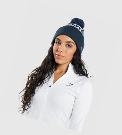 Headwear Gymshark New Era Tab Beanie Hombre Azules | RNGKEYQ-47