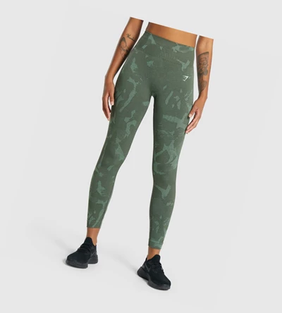 Leggins Gymshark Adapt Camo Seamless High Waisted Mujer Verdes | YZAFCUK-35