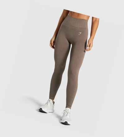 Leggins Gymshark Adapt Fleck Seamless High Waisted Mujer Marrom | ZRQFKVJ-47