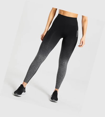 Leggins Gymshark Adapt Ombre Seamless High Waisted Mujer Negros Negros | COUHVZF-74