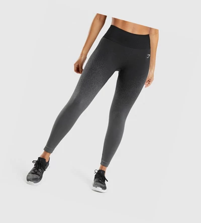 Leggins Gymshark Adapt Ombre Seamless High Waisted Mujer Negros Grises | SWRIPYK-98