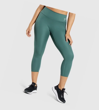 Leggins Gymshark Entrenamiento 7/8 High Waisted Mujer Verdes Oscuro | AJXESLY-35