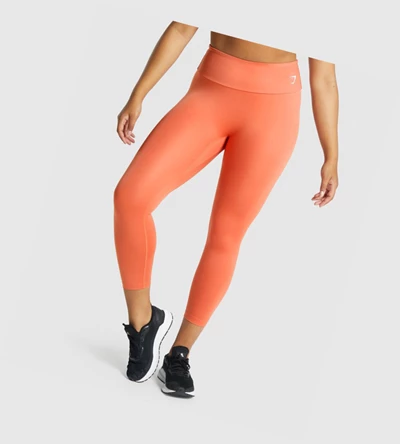 Leggins Gymshark Entrenamiento 7/8 High Waisted Mujer Naranjas | GJSFNEX-98