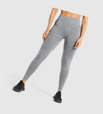 Leggins Gymshark Flex High Waisted Mujer Grises Rosas | LKXJCYN-23