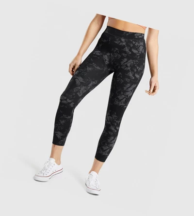 Leggins Gymshark KK Fit 7/8 High Waisted Mujer Negros Camuflados | HQUGYSE-27