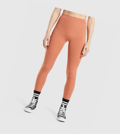 Leggins Gymshark KK Fit 7/8 High Waisted Mujer Naranjas | QGVISNZ-08