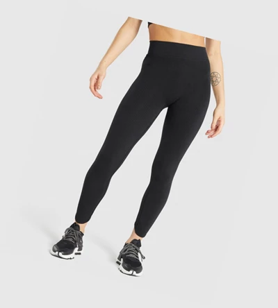 Leggins Gymshark Pause Seamless High Waisted Mujer Negros | LJCHTXI-57