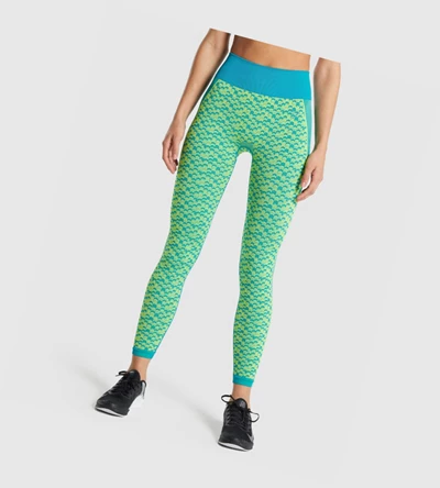 Leggins Gymshark WTFlex Seamless High Waisted Mujer Azules | ARUCSWB-15