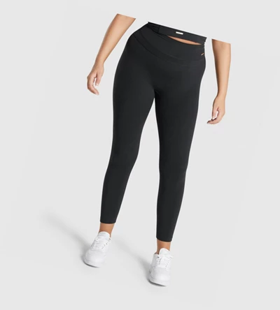 Leggins Gymshark Whitney High Rise High Waisted Mujer Negros | FXHQMTG-76