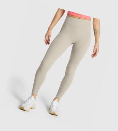 Leggins Gymshark Whitney High Rise High Waisted Mujer Blancos | MBLYGJP-72