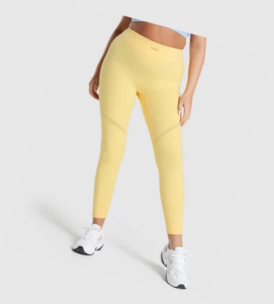 Leggins Gymshark Whitney Mesh High Waisted Mujer Amarillos | OQIHZGR-78