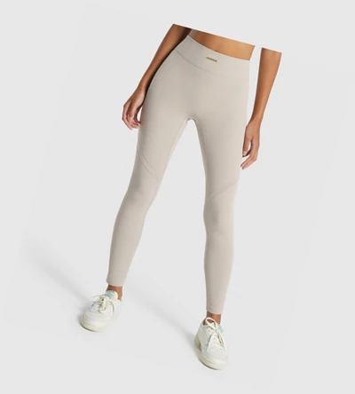 Leggins Gymshark Whitney Mesh High Waisted Mujer Blancos | XWAFYRJ-20