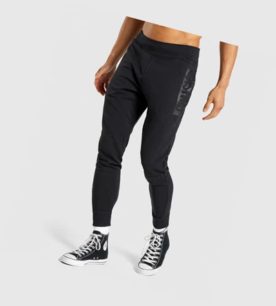 Pantalones Jogger Gymshark Bold Hombre Negros | ELQKBWU-01