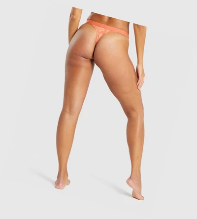 Ropa Interior Gymshark Algodon High Rise Tanga Mujer Naranjas | LVJECXH-71