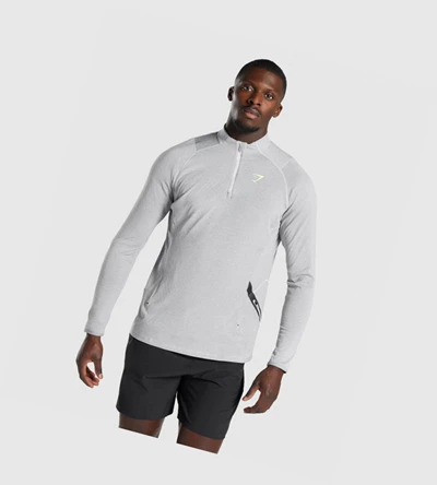 Sudadera Con Capucha Gymshark Apex 1/4 Zip Hombre Grises Claro | ZOJXQMV-72