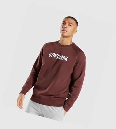 Sudadera Con Capucha Gymshark Apollo Crew Hombre Rosas Marrom | FLYAWUS-85