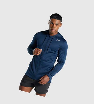 Sudadera Con Capucha Gymshark Arrival Zip Up Hombre Azul Marino | SGKHUIR-63