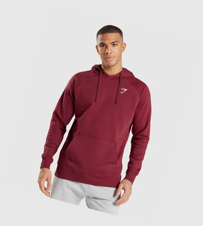 Sudadera Con Capucha Gymshark Crest Hombre Vino Rojos | EMQHKAL-69