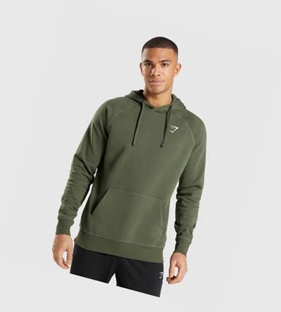 Sudadera Con Capucha Gymshark Crest Hombre Verde Oliva | MRZWXQV-27