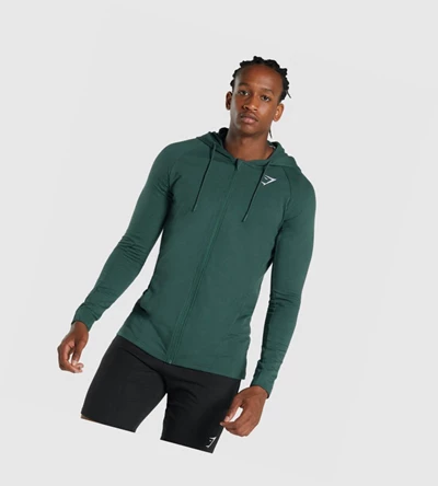 Sudadera Con Capucha Gymshark Critical 2.0 Zip Up Hombre Verdes Oscuro | DYGBRST-43