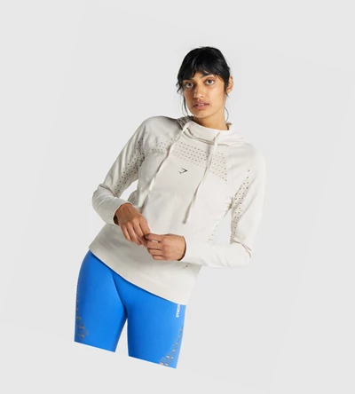 Sudadera Con Capucha Gymshark Energy Seamless Mujer Creme | XESGUFB-60