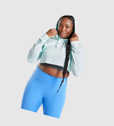 Sudadera Con Capucha Gymshark Entrenamiento Cropped Mujer Verdes Claro | JIYWPDR-49