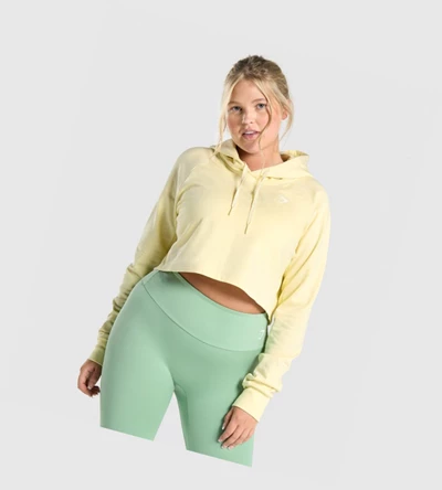 Sudadera Con Capucha Gymshark Entrenamiento Cropped Mujer Amarillos Claro | MPVQSGI-78