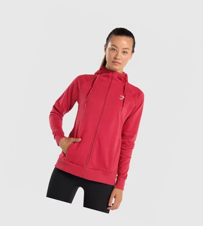 Sudadera Con Capucha Gymshark Entrenamiento Zip Up Mujer Vino | NRVEMGW-64