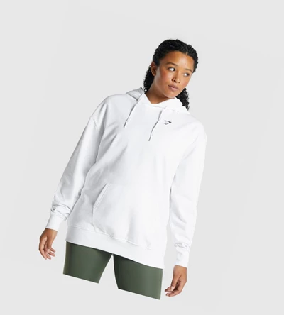 Sudadera Con Capucha Gymshark Entrenamiento Oversized Mujer Blancos | QZCWRYI-41