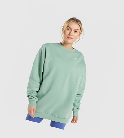 Sudadera Con Capucha Gymshark Entrenamiento Oversized Sweatshirt Mujer Azules | TXASFBG-58