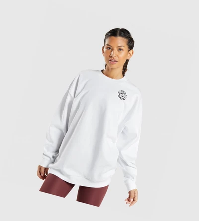 Sudadera Con Capucha Gymshark Legacy Estampados Sweatshirt Mujer Blancos | DOZULJB-39