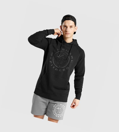 Sudadera Con Capucha Gymshark Legacy Hombre Negros Negros | PNQHEDY-68