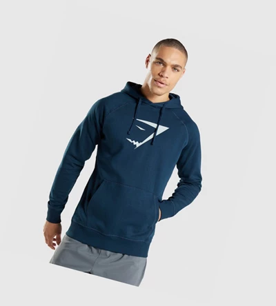 Sudadera Con Capucha Gymshark Sharkhead Infill Hombre Azul Marino | NFPOJMK-56