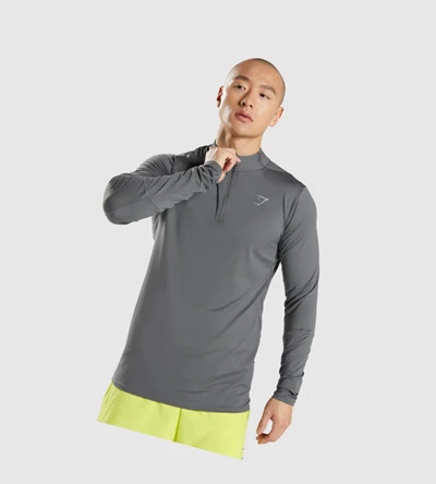 Sudadera Con Capucha Gymshark Speed 1/4 Zip Hombre Grises | RLNFWBD-17