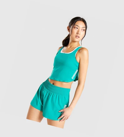 Sudaderas Gymshark Pulse Crop Top Mujer Verdes | BFOSNAG-02