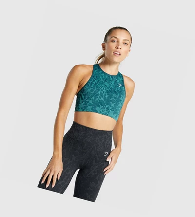 Sujetadores Deportivos Gymshark Adapt Animal Seamless Mujer Turquesa | VYLPSOQ-91