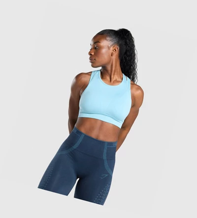 Sujetadores Deportivos Gymshark Apex Seamless Mujer Azules Claro | VOAIFUT-86