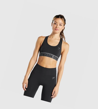 Sujetadores Deportivos Gymshark Fit Seamless Mujer Negros | OATFEGL-14