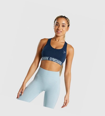 Sujetadores Deportivos Gymshark Fit Seamless Mujer Azul Marino | ZMKGSEC-07